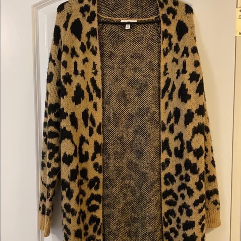BP.  Long leopard cardigan